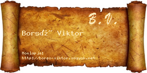 Borsó Viktor névjegykártya